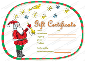 Christmas Gift Certificate Template Free Download (5 In Christmas Gift Certificate Template Free Download