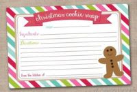 Christmas+Cookie+Exchange+Recipe+Cards | Christmas Recipe Inside Cookie Exchange Recipe Card Template