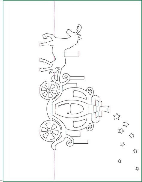 Cinderella Carriage Pop Up Card Free Paper Craft Template Pertaining To Free Pop Up Card Templates Download