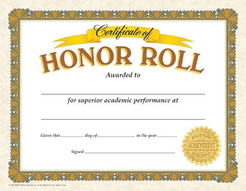 Classic Certificates, Honor Roll, T11307 | Certificate Regarding Quality Honor Roll Certificate Template