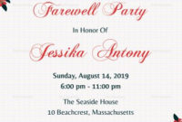 Classic Farewell Party Invitation Design | Party Invite Throughout Farewell Invitation Card Template