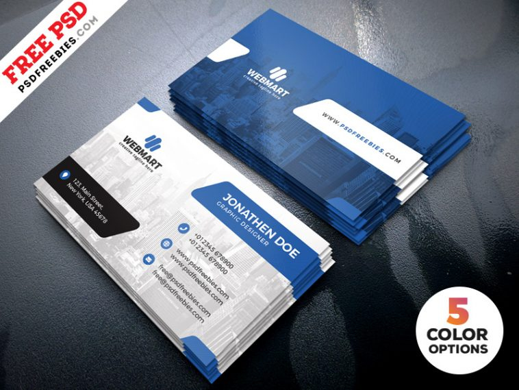 Clean Business Card Templates Psd Free Download | Arenareviews Inside Printable Name Card Template Psd Free Download