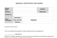 Climb Health Sample Medical Certificate For Hiking Pinoy For Fit To Fly Certificate Template