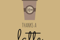 Coffee Themed Greeting Card Postcard Pun Design Template Throughout Thanks A Latte Card Template