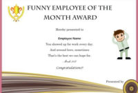 Colorful Employee Of The Month Certificate Templates With Throughout 11+ Funny Certificates For Employees Templates