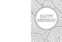 Coloring Book : Incredible Happy Birthday Card Coloringes Throughout Professional Foldable Birthday Card Template