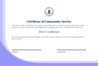Community Service Certificate Template Pdf Templates | Jotform With 11+ Certificate Of Appearance Template