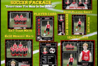 Complete Soccer Football Template Package Includes: Player With Free Soccer Trading Card Template