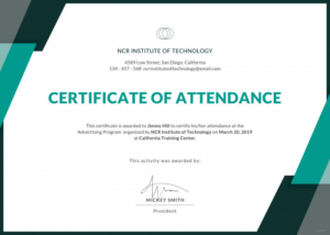 Conference Certificate Of Attendance Template Awesome Intended For Printable Conference Participation Certificate Template