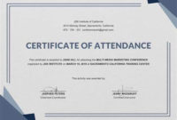 Conference Certificate Of Attendance Template In 2020 Within Free Certificate Of Attendance Conference Template