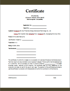 Conformity Certificate Template Microsoft Word Templates Inside 11+ Certificate Of Conformity Template Free