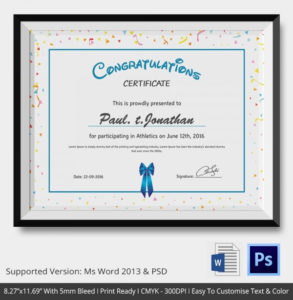 Congratulations Certificate Template 10+ Word, Psd Intended For Printable Congratulations Certificate Word Template
