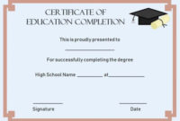 Continuing Education Certificate Of Completion Template For Continuing Education Certificate Template