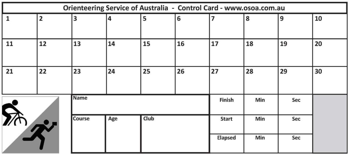 Control Cards 30 Punch Squares (Pack Of 100) Throughout Within Printable Orienteering Control Card Template
