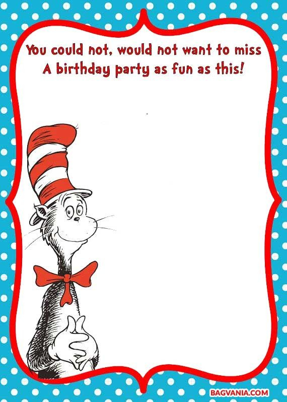 Cool Free Printable Dr Seuss Birthday Invitations | Dr Seuss Throughout Printable Dr Seuss Birthday Card Template