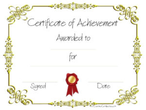 Copy 8 Of Certificate Of Achievement (960×720 Within Quality Blank Certificate Of Achievement Template