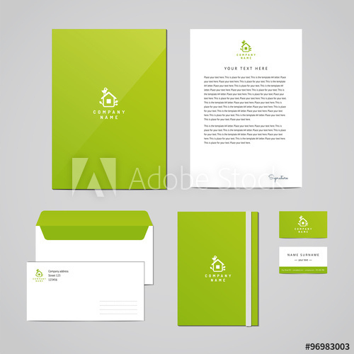 Corporate Identity Eco Design Template. Documentation For Inside Business Card Letterhead Envelope Template