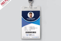 Corporate Office Identity Card Template Psd | Psdfreebies For Free College Id Card Template Psd