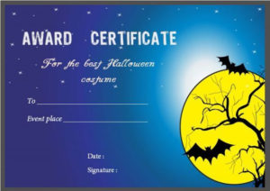 Costume Contest Certificate Template | Certificate Templates Regarding Halloween Costume Certificate Template