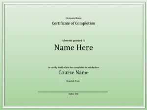 Course Completion Certificate Regarding Class Completion Certificate Template