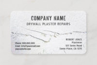 Crack In Drywall Plaster Repairs White Drywaller Business Card | Zazzle For 11+ Plastering Business Cards Templates