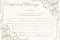 Creamy Gray Marriage Certificate With Free Blank Marriage Certificate Template