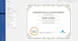 Create A Certificate Of Recognition In Microsoft Word Within Quality Word 2013 Certificate Template