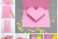 Creative Ideas Diy Pixel Heart Popup Card Inside Quality Pixel Heart Pop Up Card Template