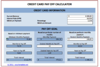 Credit Card Payoff Calculator Pertaining To Best Credit Card Interest Calculator Excel Template