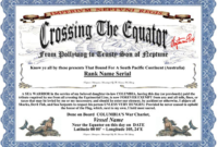 Crossing The Line Certificate Template (8) Templates Throughout Crossing The Line Certificate Template