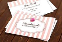 Cupcake Bakery Pink Cute Elegant Modern Business Card Throughout Professional Cake Business Cards Templates Free