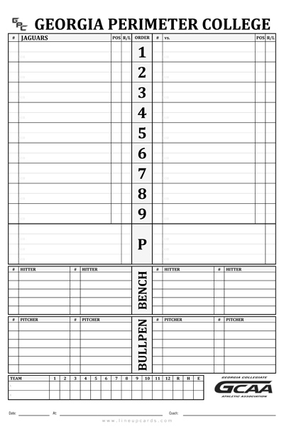 Custom College Baseball Dugout Cards | Charts With College Intended For Dugout Lineup Card Template