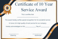 Customer Service Award Certificate: 10 Templates That Give With Free Recognition Of Service Certificate Template