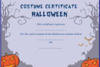 Cutest Halloween Costume Certificate Template | Certificate For Halloween Certificate Template