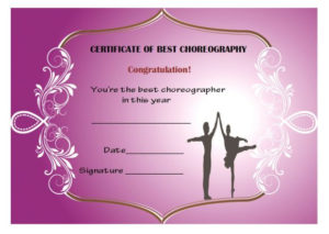 Dance Certificate Template 26+ Free Certificates For Dance With Dance Certificate Template