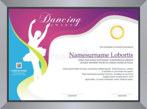 Dancing Certificate Stock Vector. Illustration Of Geometric Pertaining To 11+ Dance Certificate Template