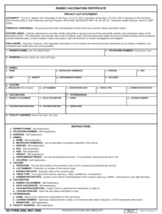 Dd Form 2208 Download Fillable Pdf Or Fill Online Rabies Inside Professional Rabies Vaccine Certificate Template