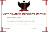 Defensive Driving Certificate | Certificate Templates Pertaining To Safe Driving Certificate Template
