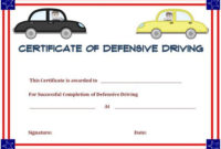 Defensive Driving Certificate Of Completion | Certificate Regarding Best Safe Driving Certificate Template
