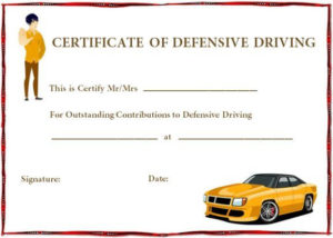 Defensive Driving Certificate Templates | Certificate Intended For Safe Driving Certificate Template