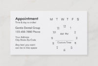 Dentist Appointment Card Template | Zazzle For Dentist Appointment Card Template