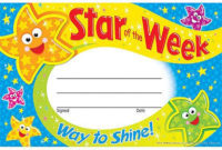 Details About 30 Kids Star Of The Week Reward Recognition Certificate Awards Throughout Star Of The Week Certificate Template