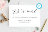 Digital Moving Card, We'Ve Moved Card Template, Minimal Moving Announcement, Personalized New Home Card, Address Announcements, Templett Within Professional Moving Home Cards Template