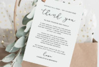 Diy Thank You Card Template, Wedding Thank You Cards, Printable Thank You Cards, Wedding Reception Editable Thank You Note, 5X7, Tos 142 Intended For Template For Wedding Thank You Cards
