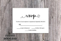 Diy Wedding Rsvp Template Download Printable Wedding Rsvp With Template For Rsvp Cards For Wedding