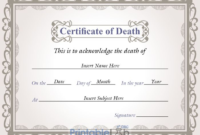 Download Free Death Certificate Pdf Sample In Silver Chalice Throughout Quality Fake Death Certificate Template