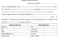Download Salary Certificate Formats Word, Excel And Pdf Regarding Best Certificate Of Payment Template