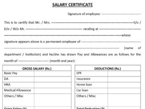 Download Salary Certificate Formats Word, Excel And Pdf Regarding Best Certificate Of Payment Template