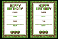 Download These Awesome Free Minecraft Party Printables Intended For Minecraft Birthday Card Template