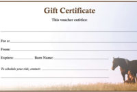 Downloadable Gift Certificate The #1 Resource For Horse With Horse Stall Card Template